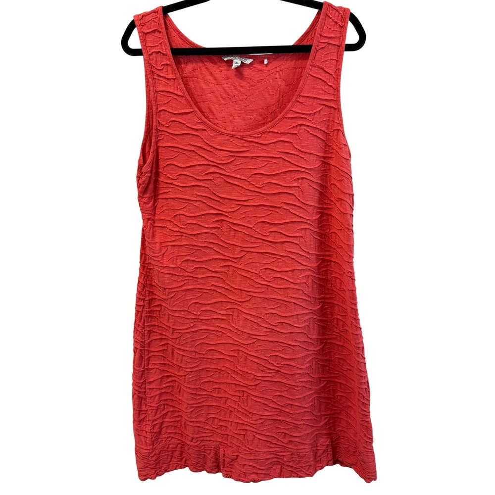 Toad&Co Samba Wave Tank Dress Pink Organic Cotton Size XL